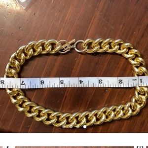 Lady Remington thick gold toned choker necklace with toggle